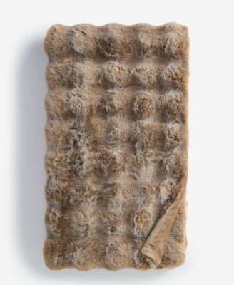 Heathered Bubble Faux-Fur Throw Blanket, 50" x 60"