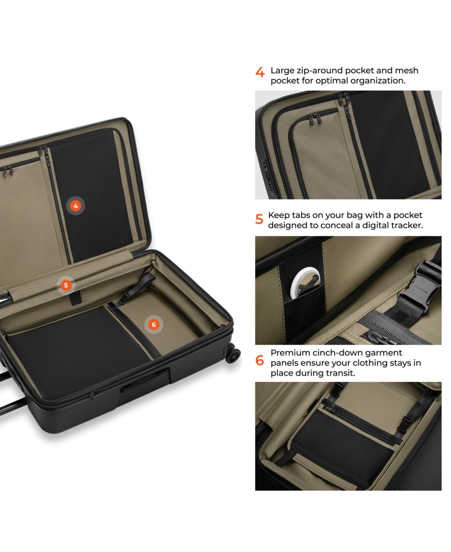 Чемодан Briggs & Riley ZDX Large Hardside Expandable Spinner, цвет: Чёрный — фото 9