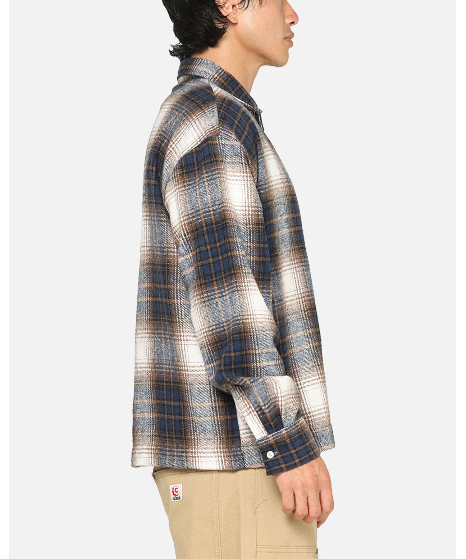 Men's Ombre Zip Up Long Sleeve Shirt