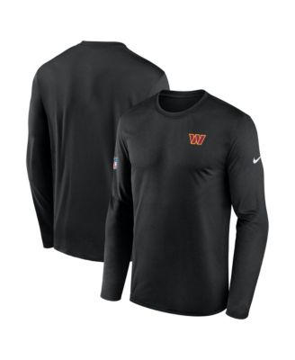 Men's Black Washington Commanders Sideline Small Logo Legend Dri-FIT Long Sleeve T-Shirt