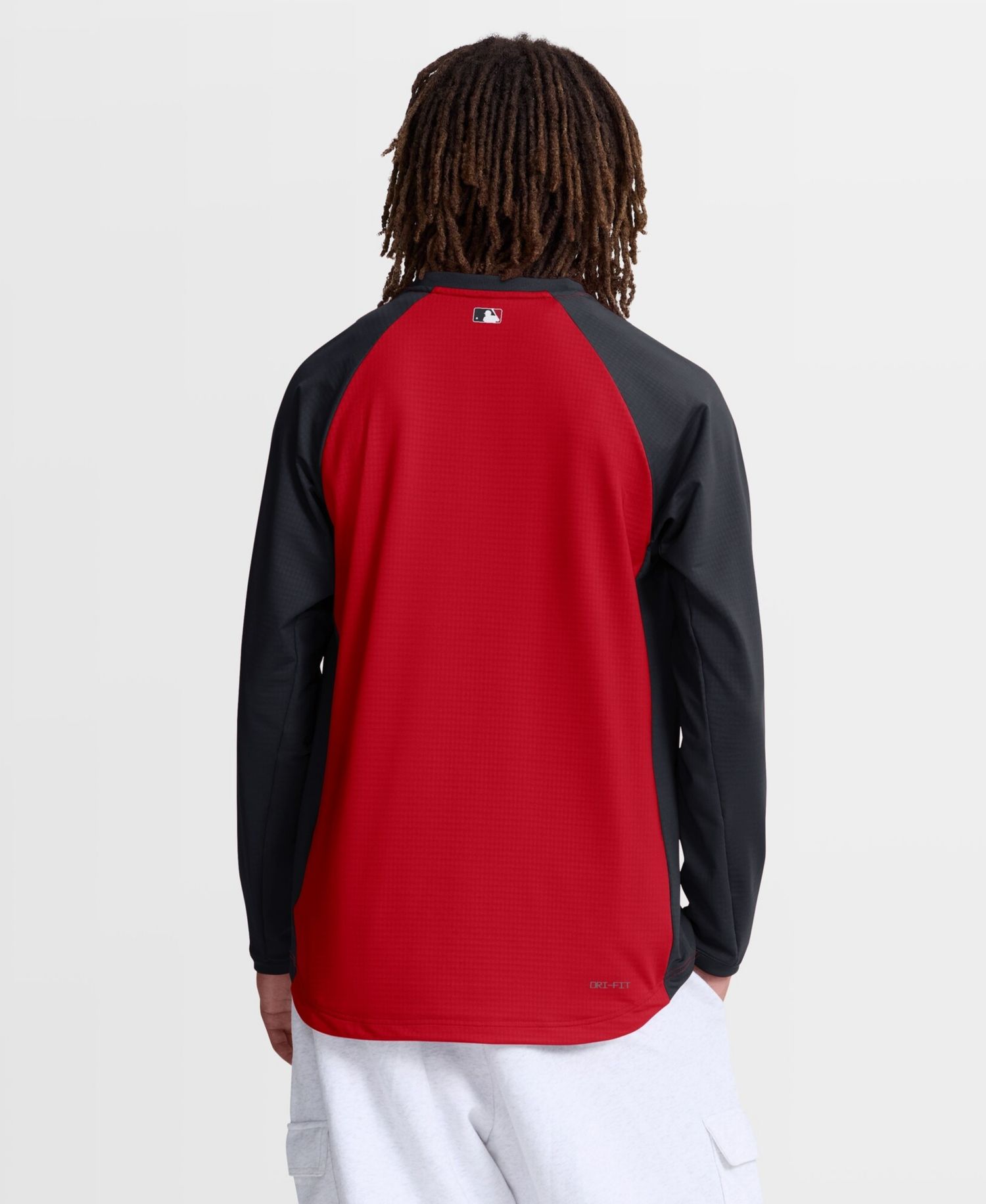 Men's Red Cleveland Guardians Authentic Collection Raglan Dri-FIT Sweatshirt