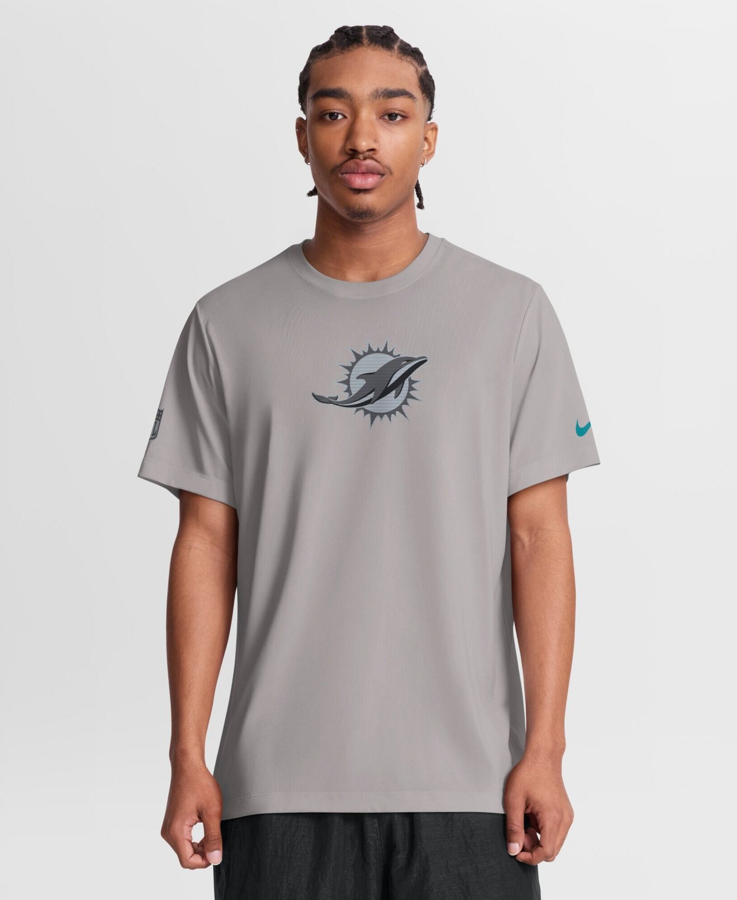 Мужская футболка Nike Gray Miami Dolphins Sideline Lead The Charge Legend Dri-FIT — фото 1