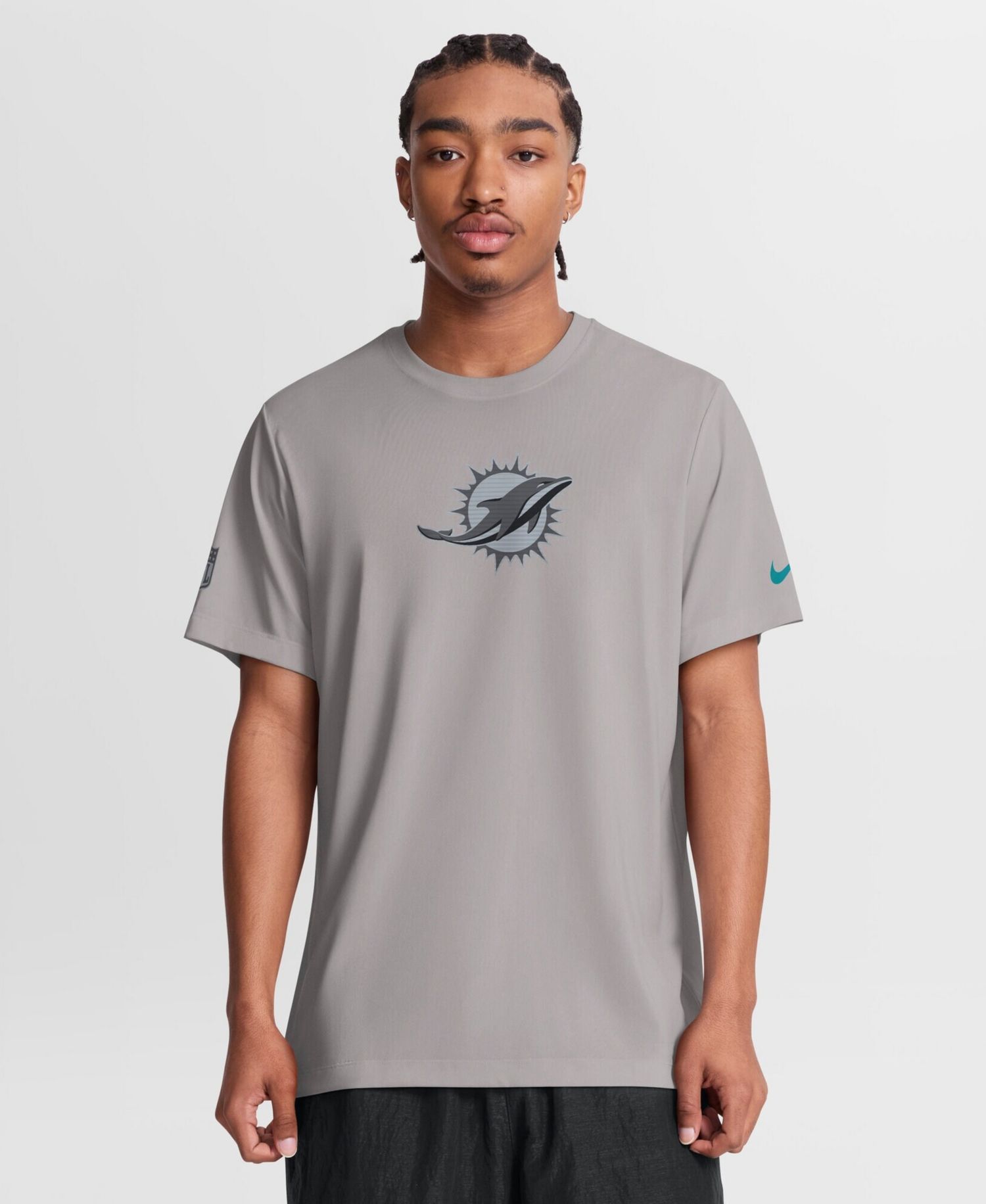 Men's Gray Miami Dolphins Sideline Lead The Charge Legend Dri-FIT T-Shirt