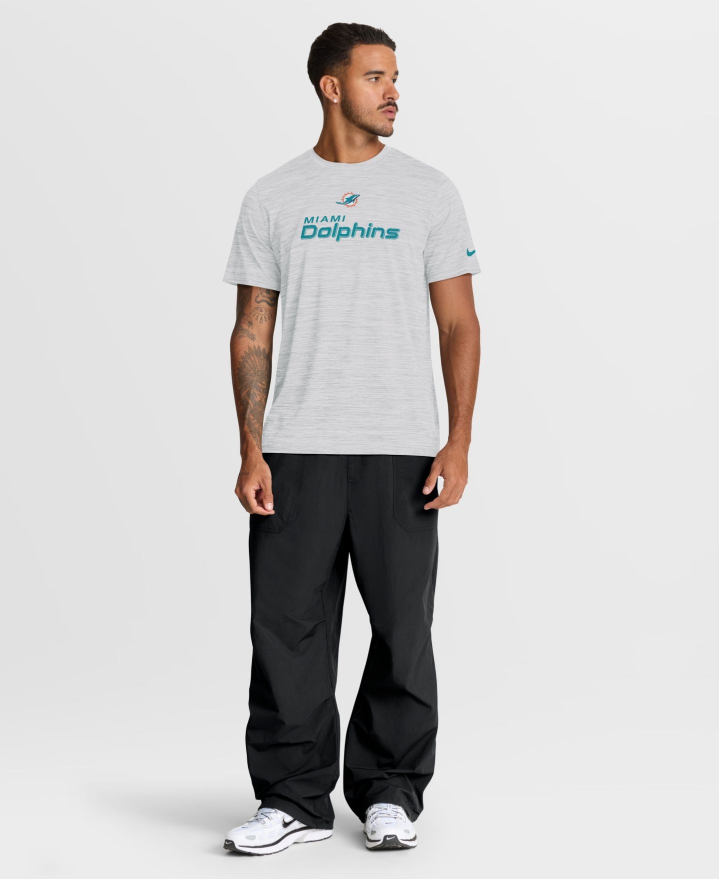Мужская футболка Nike Ash Miami Dolphins Velocity Endurance Run Dri-FIT — фото 3