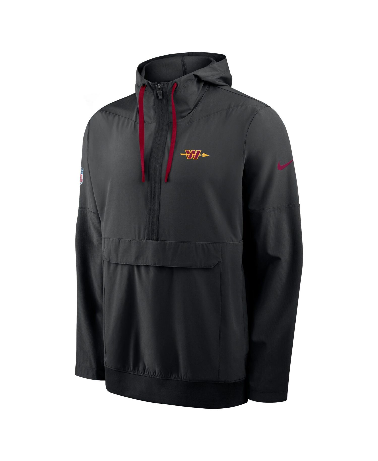 Men's Black Washington Commanders Alt Anorak Half-Zip Hooded Jacket