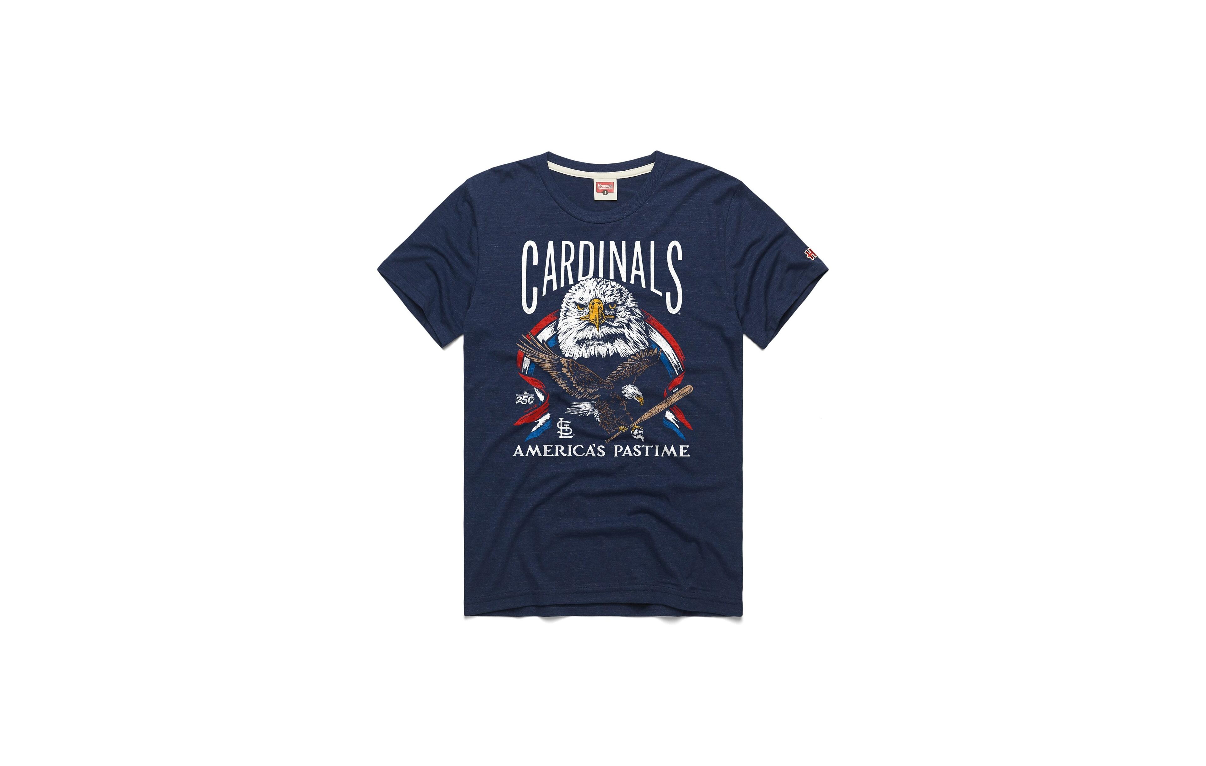 Homage Men's Navy St. Louis Cardinals America's Pastime Tri-Blend T-Shirt