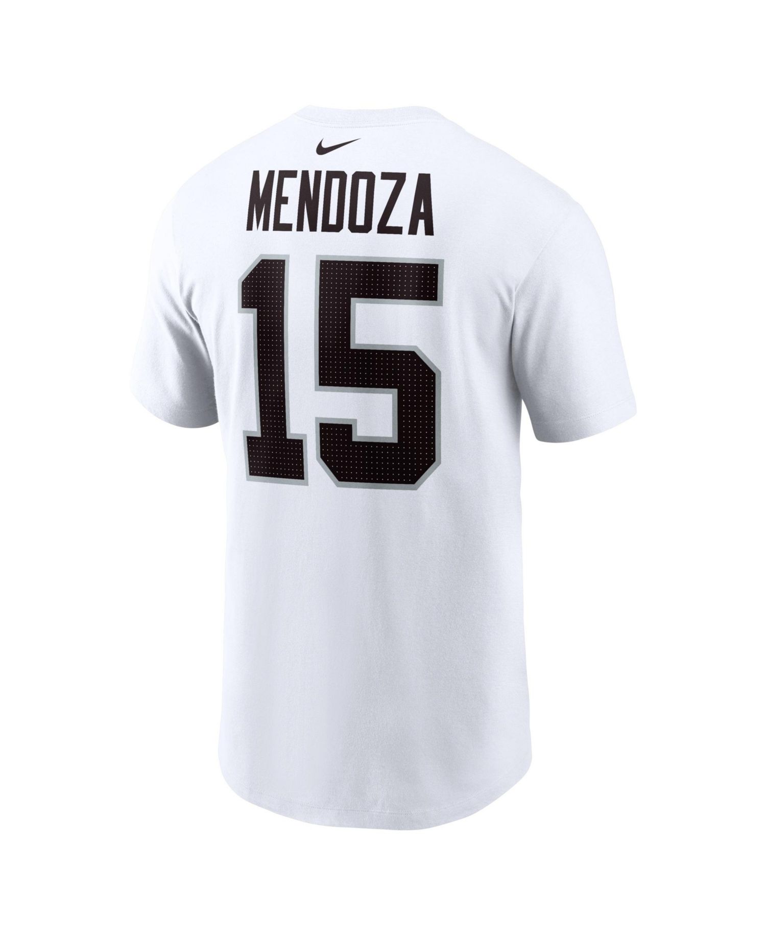 Men's Fernando Mendoza White Las Vegas Raiders Name & Number T-Shirt