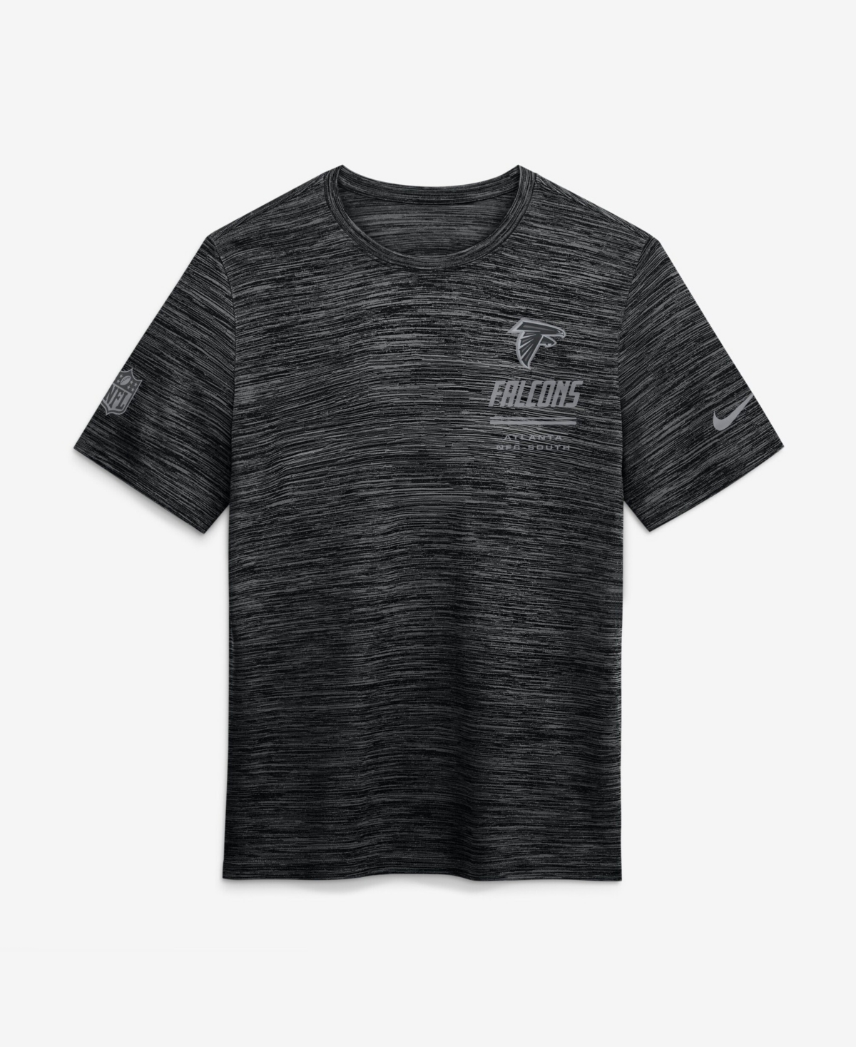Nike Men's Black Atlanta Falcons Sideline Double Covered Dri-fit Velocity T-Shirt