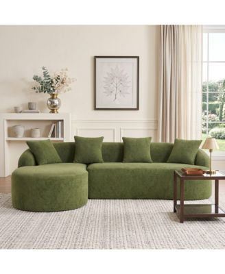 L-Shape Sectional Sofa, 30D High-Density Foam Modular Chenille Couch for Living Room