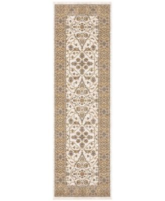 Maharaja 1J Ivory and Gold 2'3" x 7'6" Runner Rug