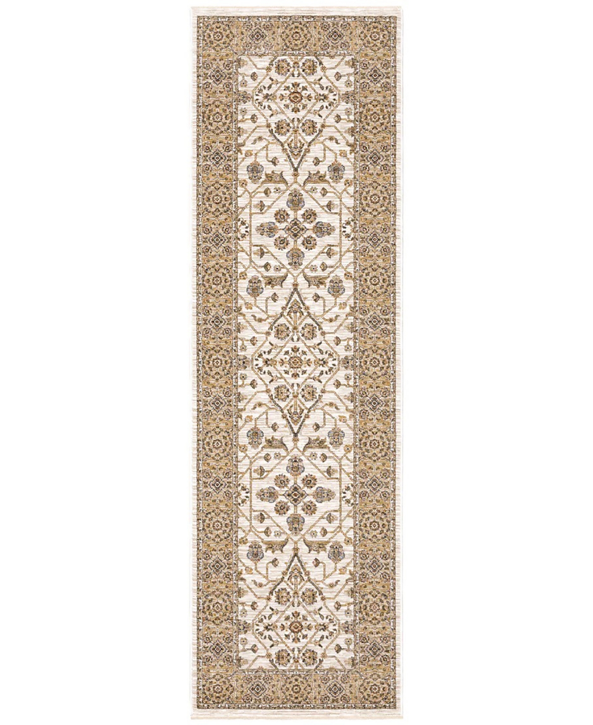 Oriental Weavers Maharaja 1J Ivory and Gold 2'3" x 7'6" Runner Rug