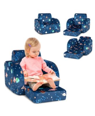 3-in-1 Convertible Kids Sofa Bed and Flip-Out Lounger