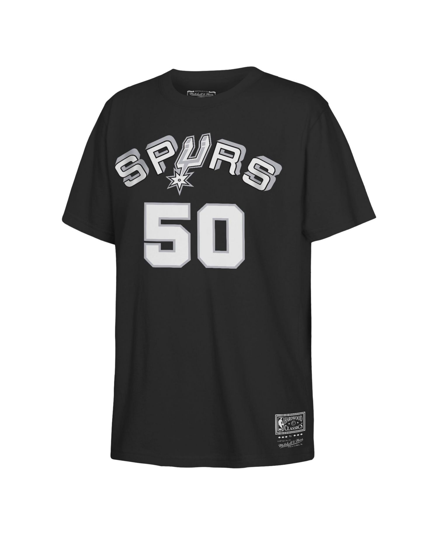 Big Boys and Girls Mitchell Ness David Robinson Black San Antonio Spurs Hardwood Classics Name & Number T-Shirt