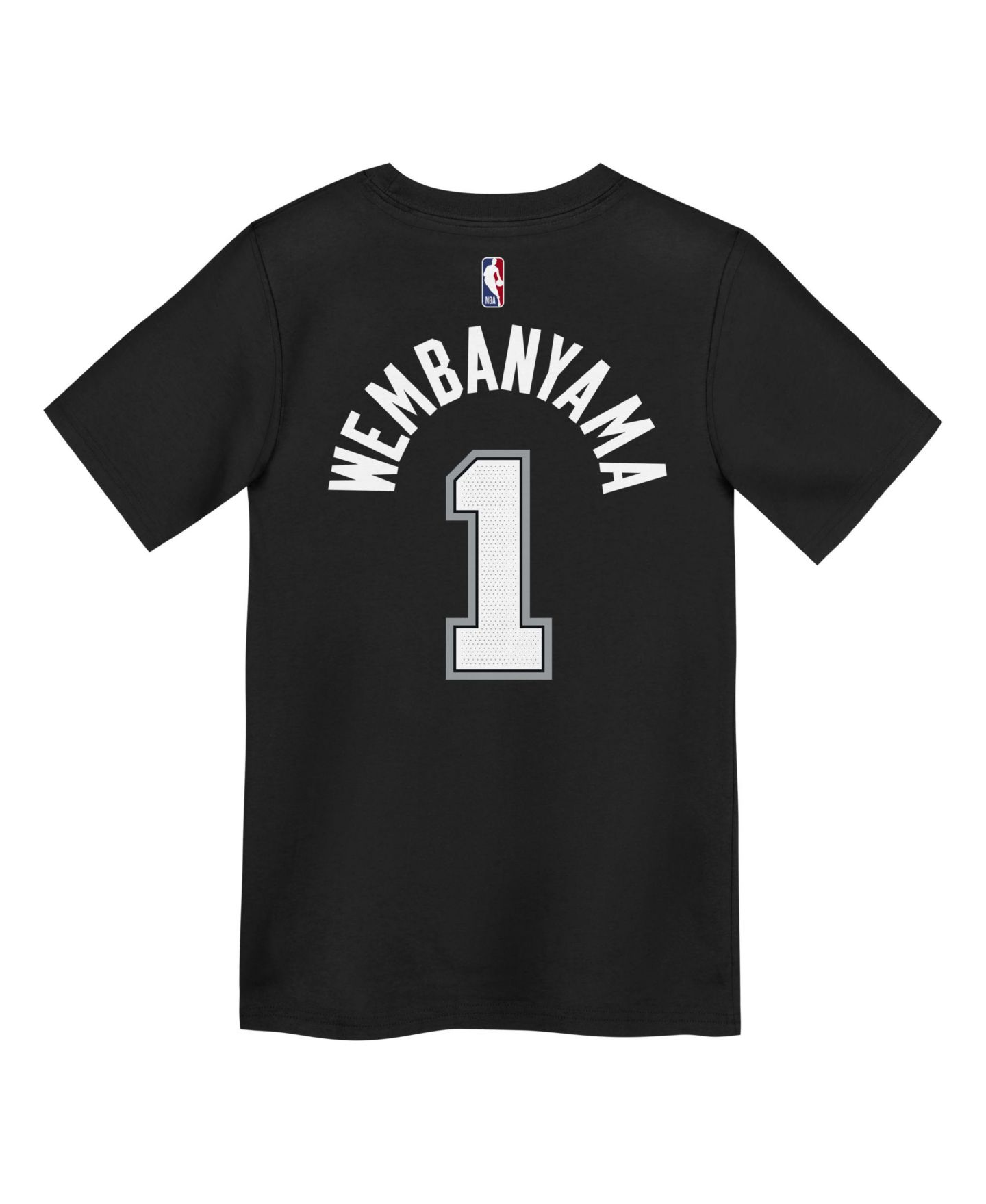 Футболка Nike Preschool Victor Wembanyama Black San Antonio Spurs Icon Name & Number T-Shirt для девочек — фото 3
