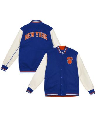 Preschool Mitchell Ness Blue New York Knicks Varsity Heavyweight Full-Snap Jacket