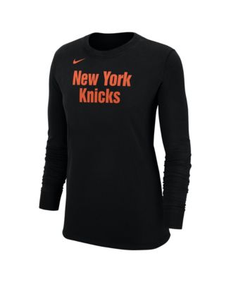 Women's Black New York Knicks Core Long Sleeve T-Shirt