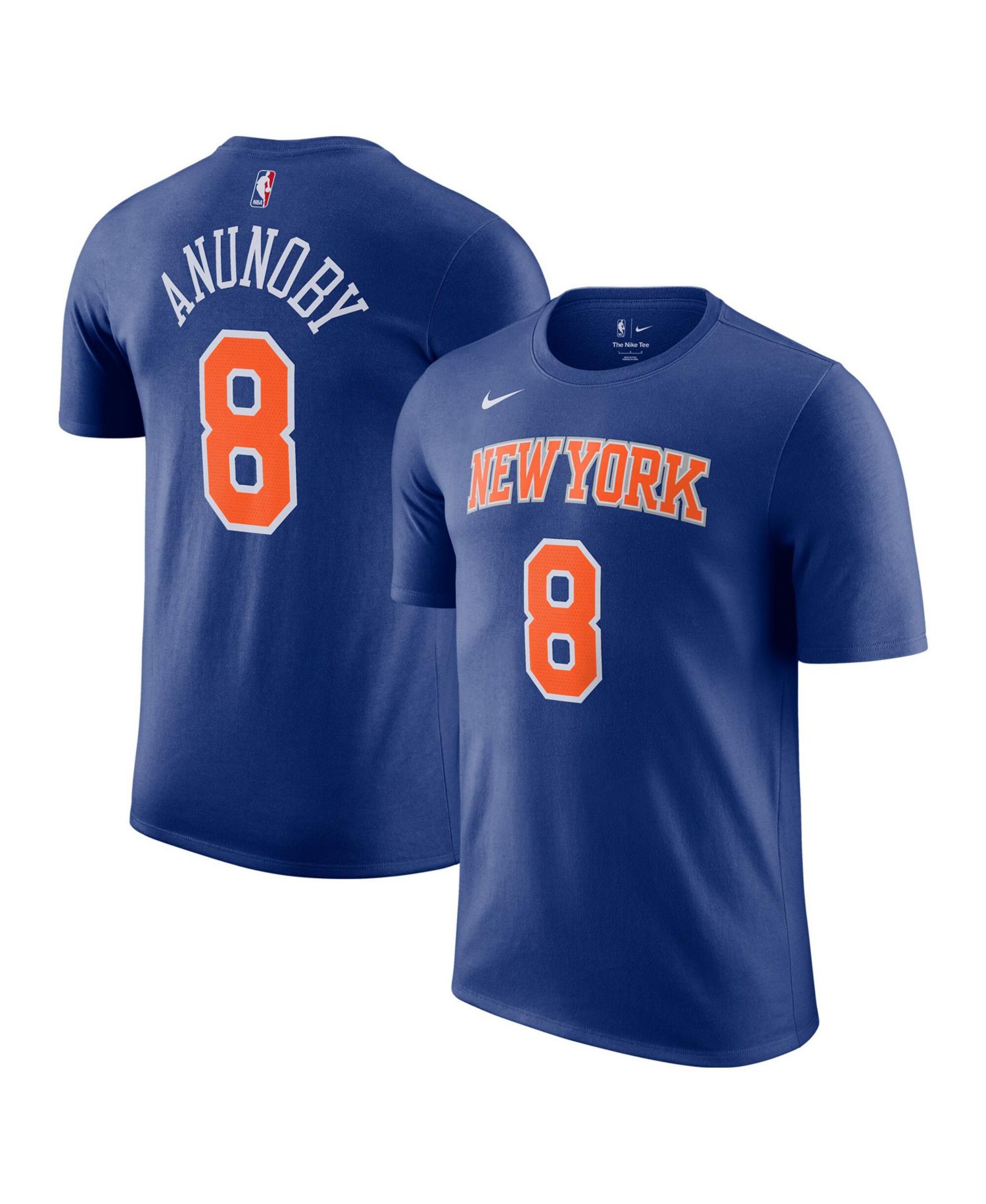 Men's and Women's OG Anunoby Blue New York Knicks Name & Number T-Shirt - Icon Edition