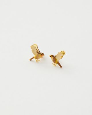 Enamel Flying Robin earrings