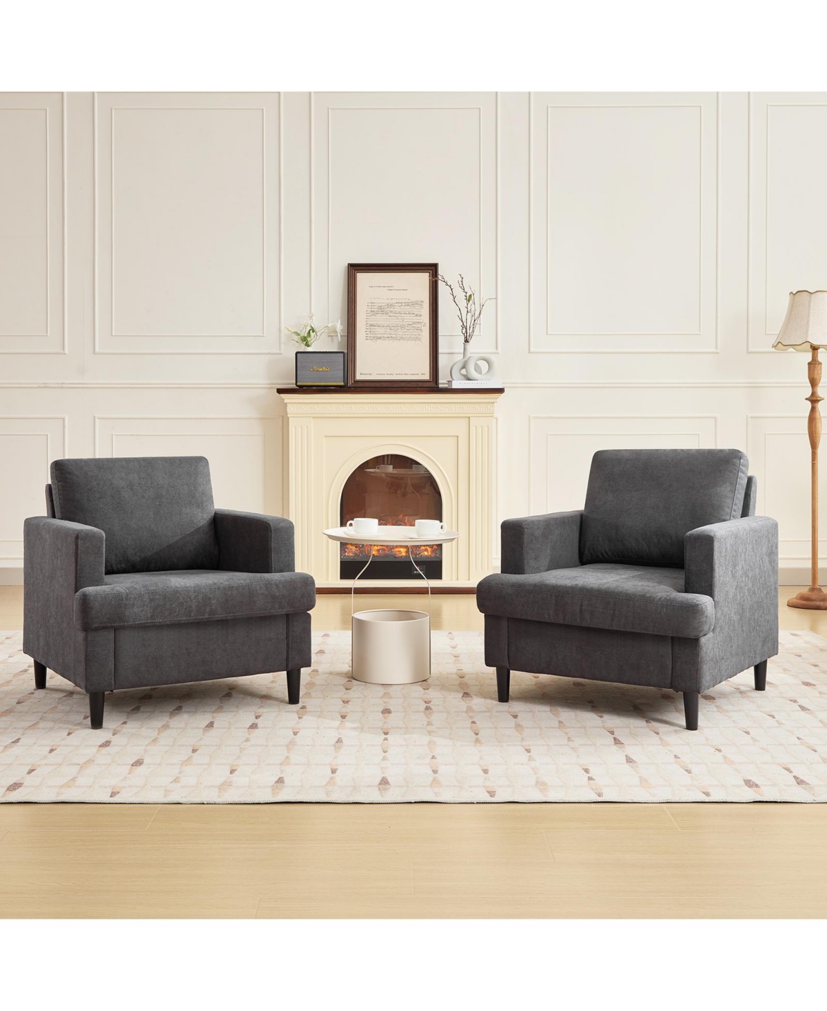 gaomon Modern-style single armchair for the living room with a soft backrest linen-upholstered corner suitable bedrooms and offices
