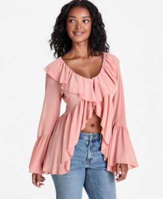 Women's Chiffon Ruffle Tunic Blouse