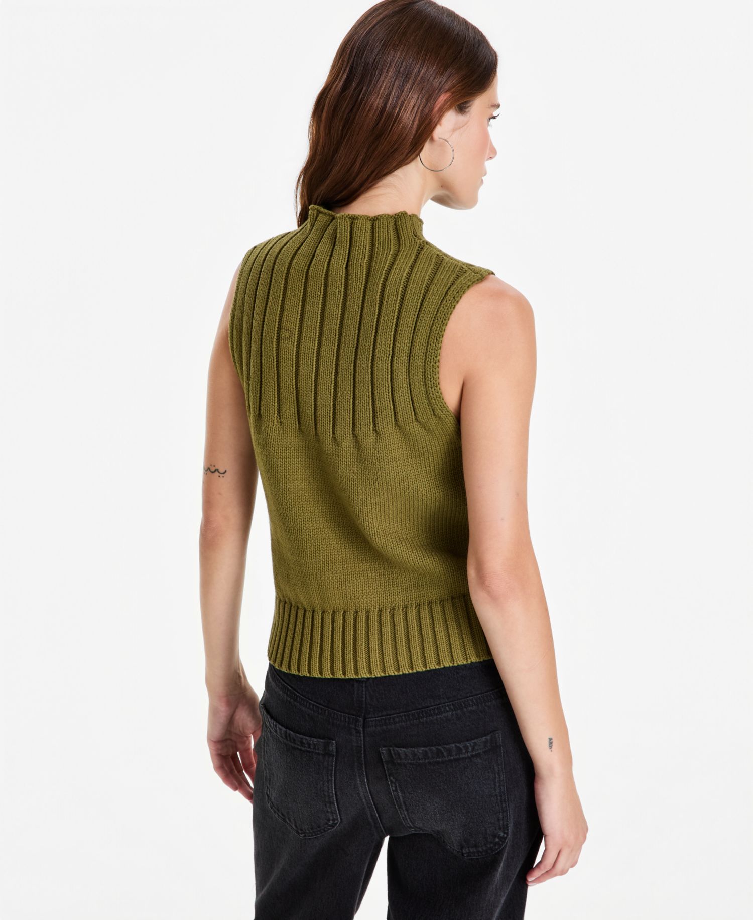 Women's Rib-Knit Mock-Neck Shell
