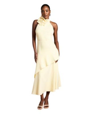 Women's Corsage High Neck Midi Dress