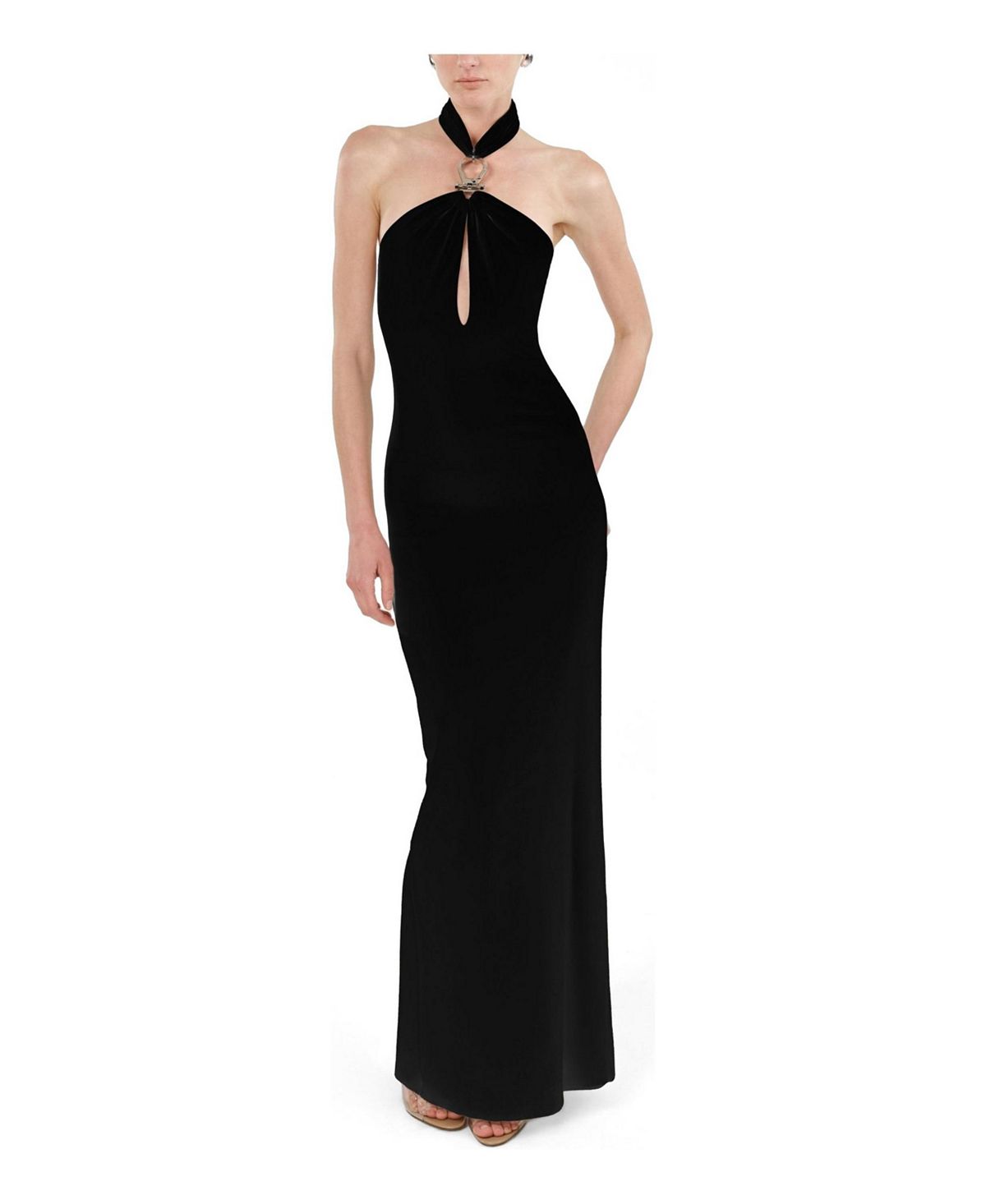 NOCTURNE Women's Cut-Out Detail Embellished Maxi Dress view 2 — MAYCSS fashion products