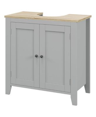 Bathroom Vanities, Pedestal Sink Cabinet with U-Shaped Cut-out and Adjustable Shelf for Bathroom
