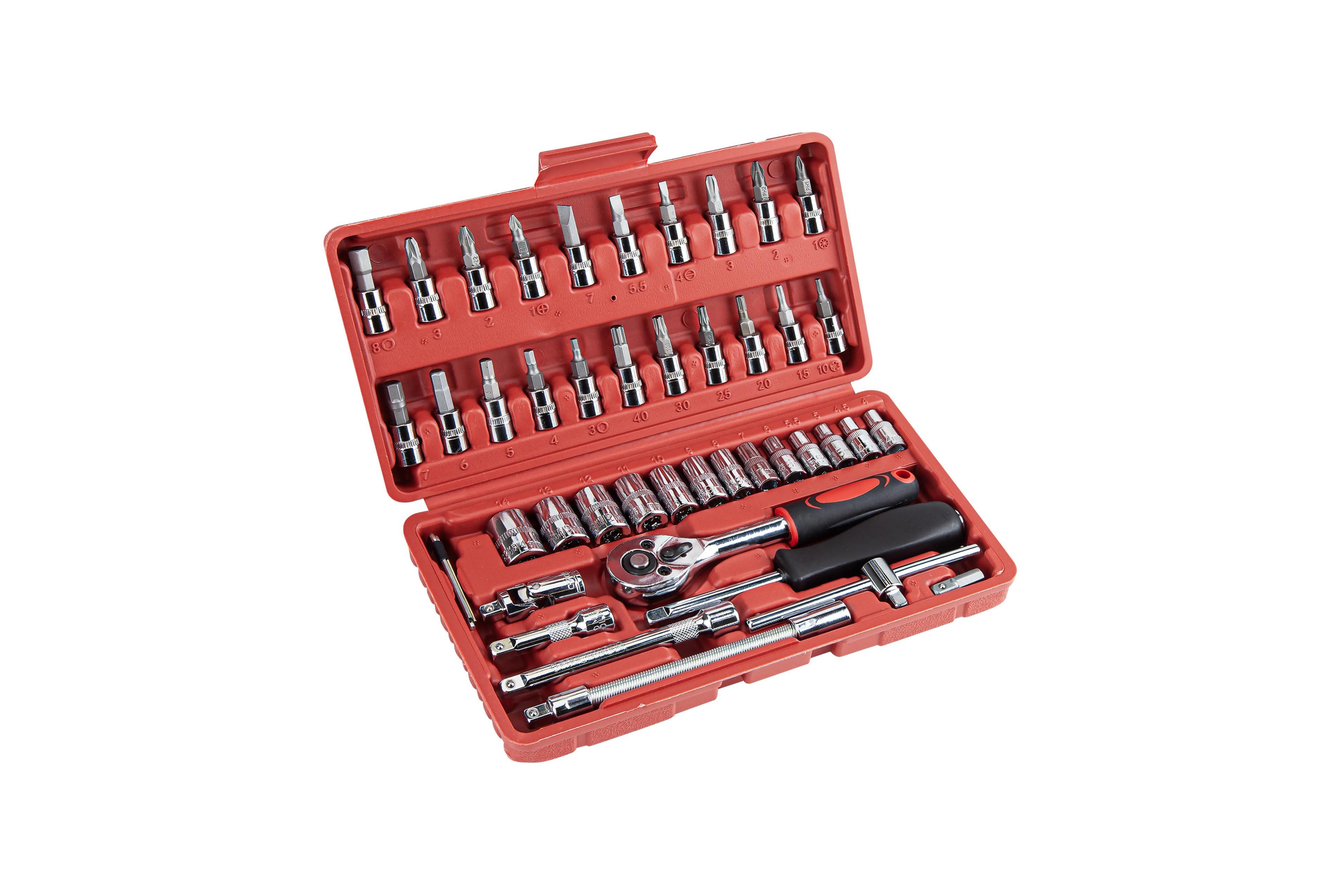 Xdovet 1/4inch Drive Socket Set Ratchet Wrench Metric Bits Extension Bar Case