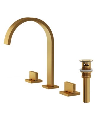 Widespread Bathroom Faucet 3 Hole, 2-handle Bathroom Sink Faucet with Drain Assembly