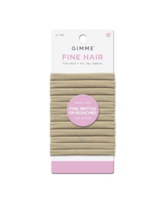 Fine Hair Elastic Bands - Slim-Fit Elastic Ties for Fine, Brittle, or Bleached Hair - 12 Pack