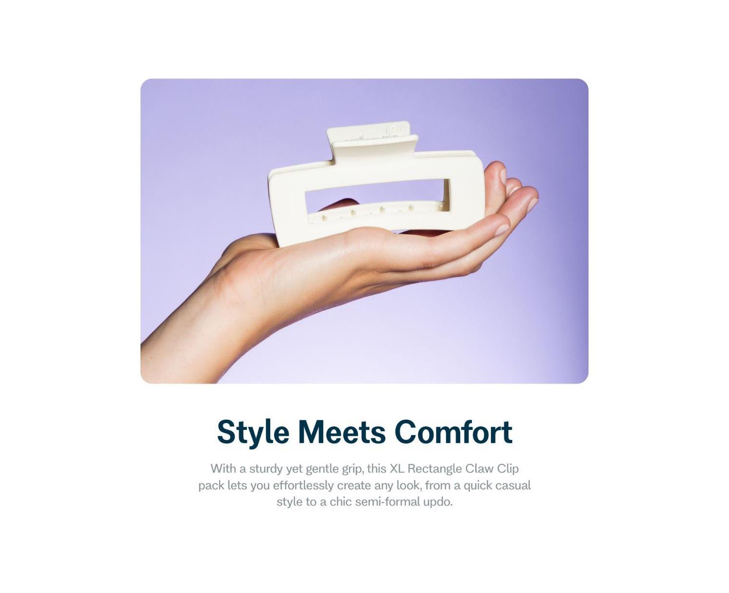 XL Thick Hair - X-Long Hair Holds More - Velvet-Like Finish Clip for All Lock Types - Essential, Retractable Clip - 2 Pack