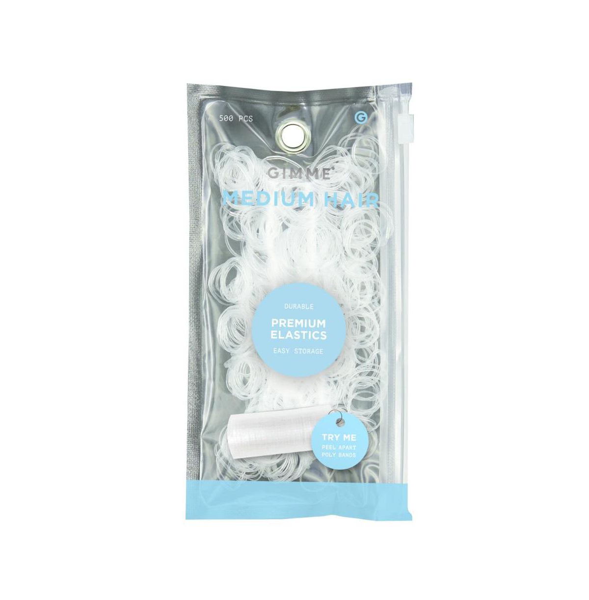 Gimme Beauty Medium Hair Premium Elastics - Clear Hair Ties with Innovative Storage Stack - No-Slip, Durable Bands for All Day Use