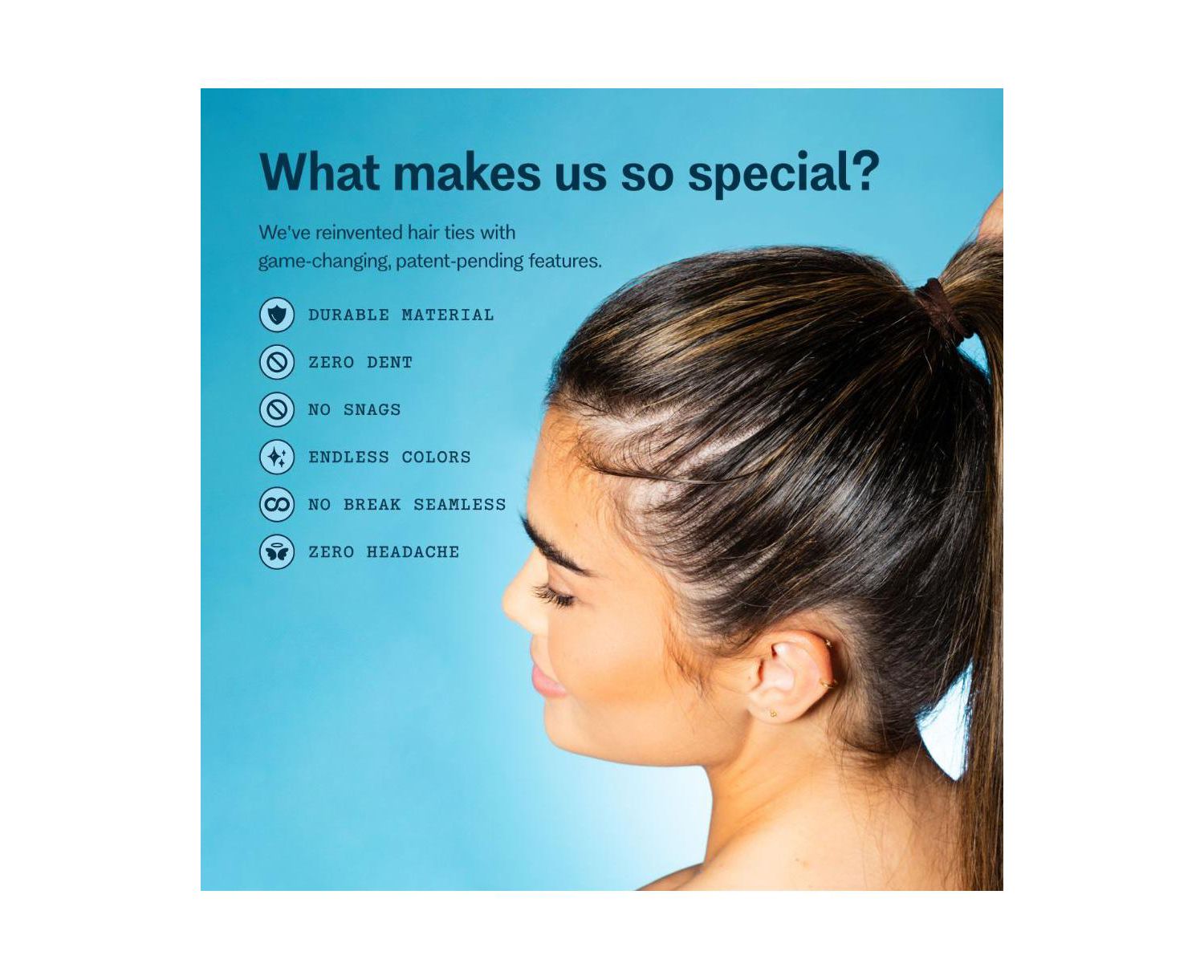 Low Profile Hair Bands - Gentle, No-Snag Elastic Ties for Fine and Thick Locks - Non-Slip Seamless Ponytail Holders - 20 Pack