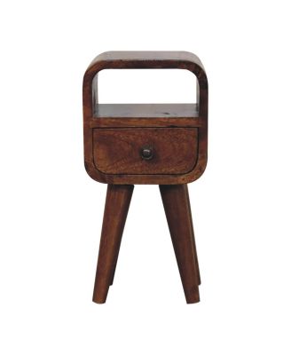 16" Chestnut Solid Wood Square One Drawer Nightstand
