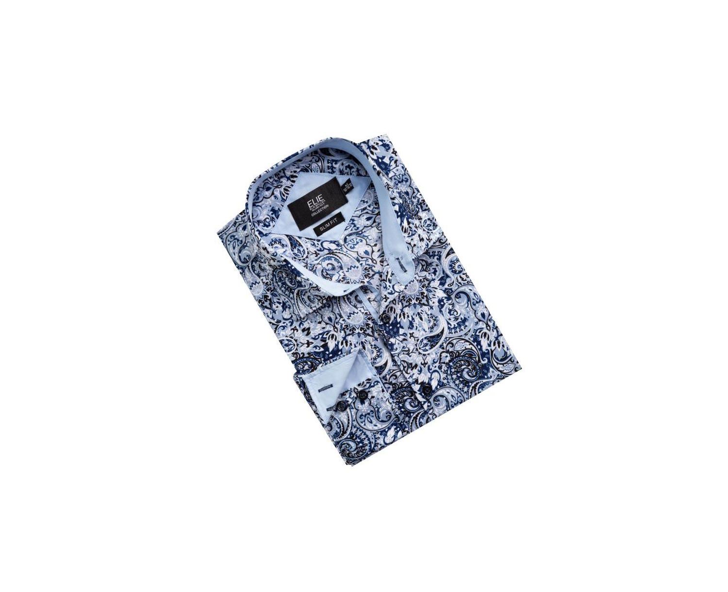 Men's Slim Fit Stylish Paisley Print Shirt