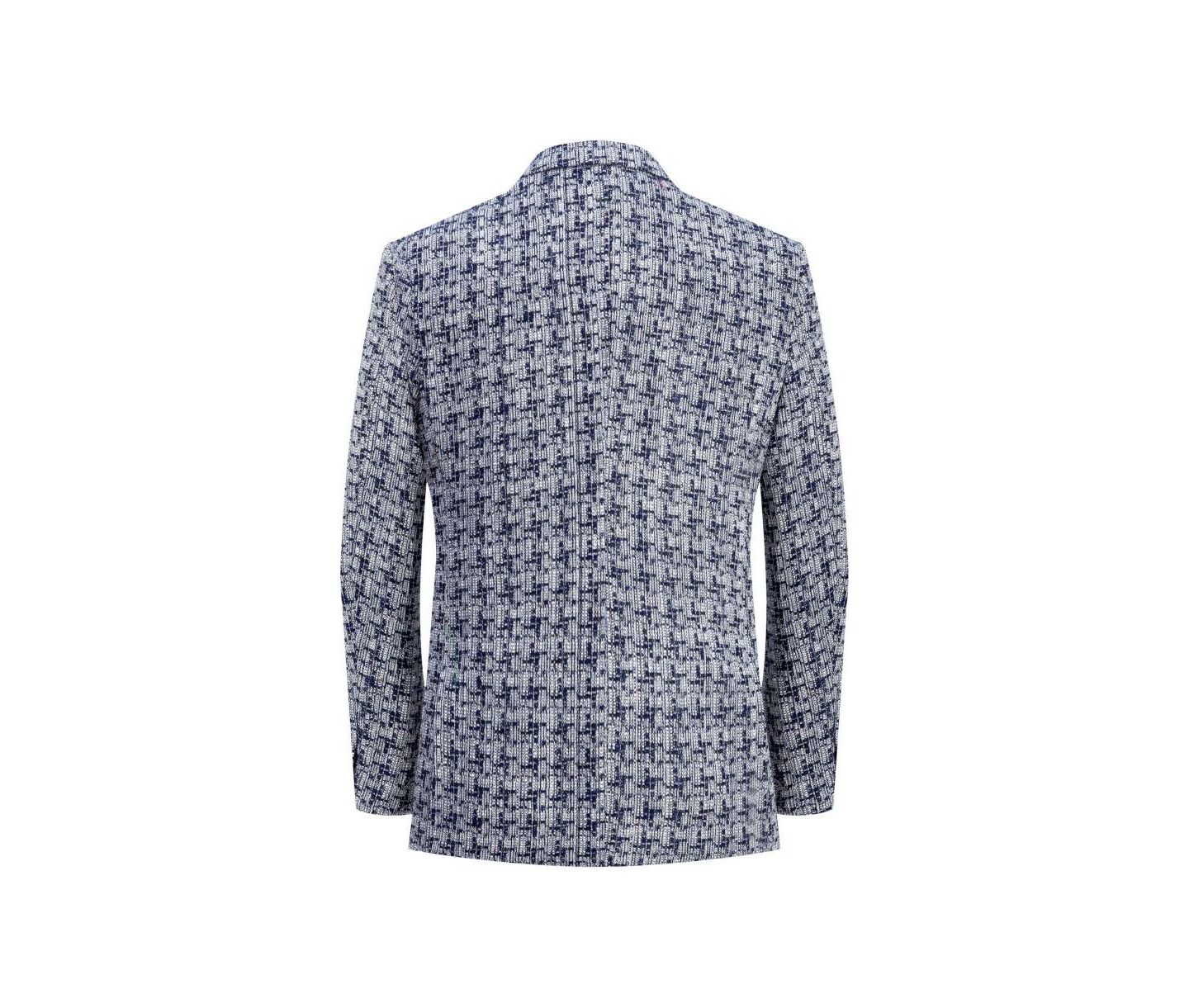Мужской пиджак Elie Balleh Slim Fit Hound tooth Brocade Blazer, цвет: Тёмно-синий — фото 4