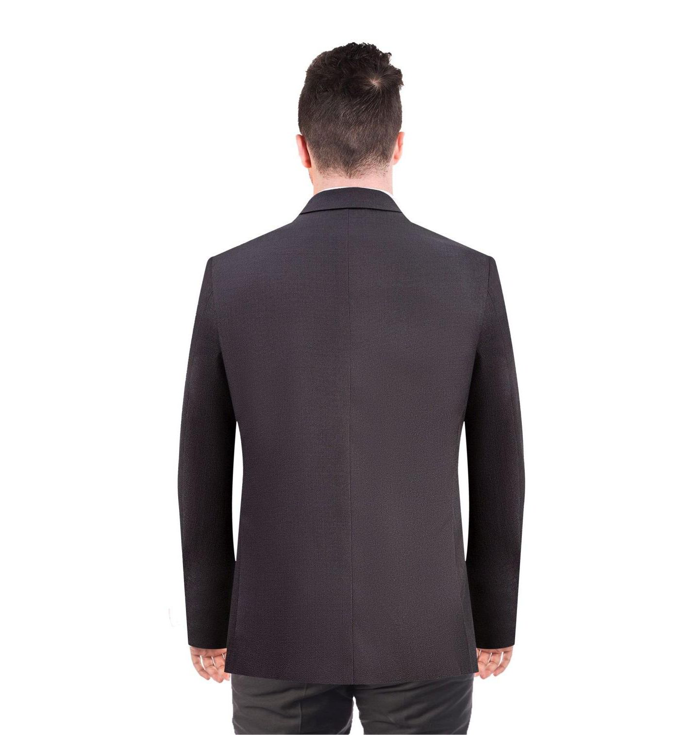 Мужская куртка Elie Balleh Slim Fit Solid Blazer Sports Coat, цвет: Чёрный — фото 3