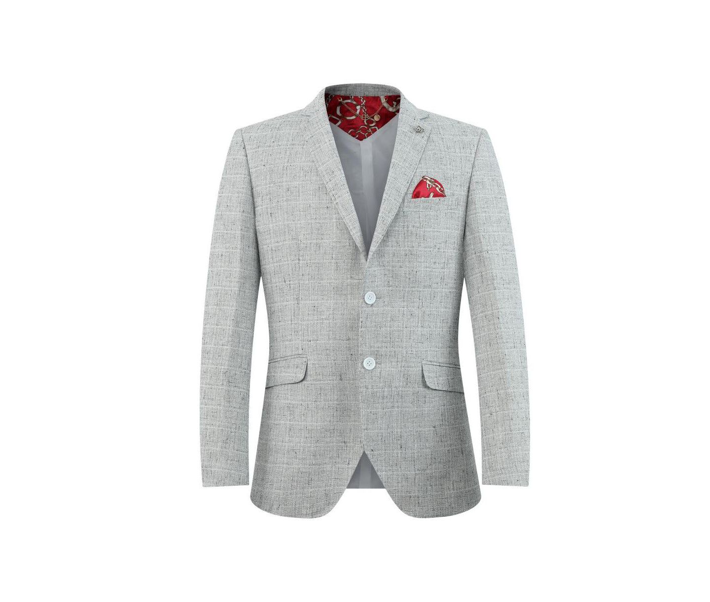 Мужская куртка Elie Balleh Slim Fit Melange Sports Coat, цвет: Серебряный — фото 3