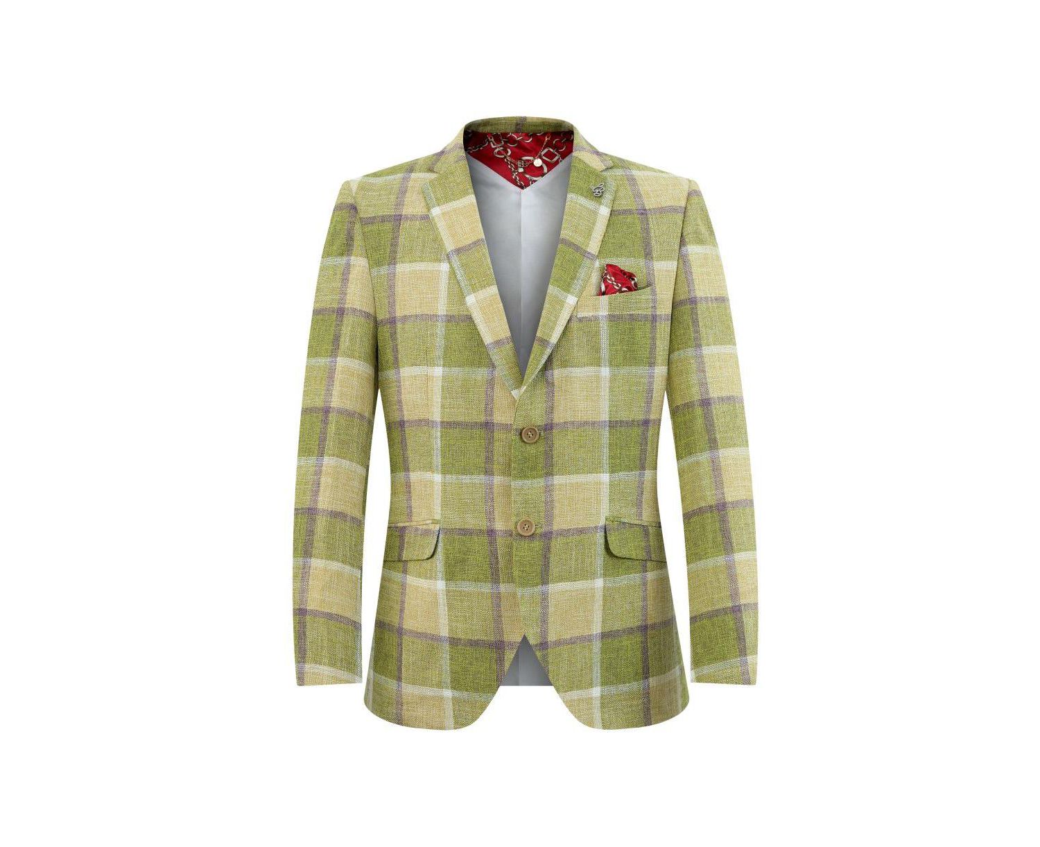 Men's Slim Fit Plaid Sports Blazer