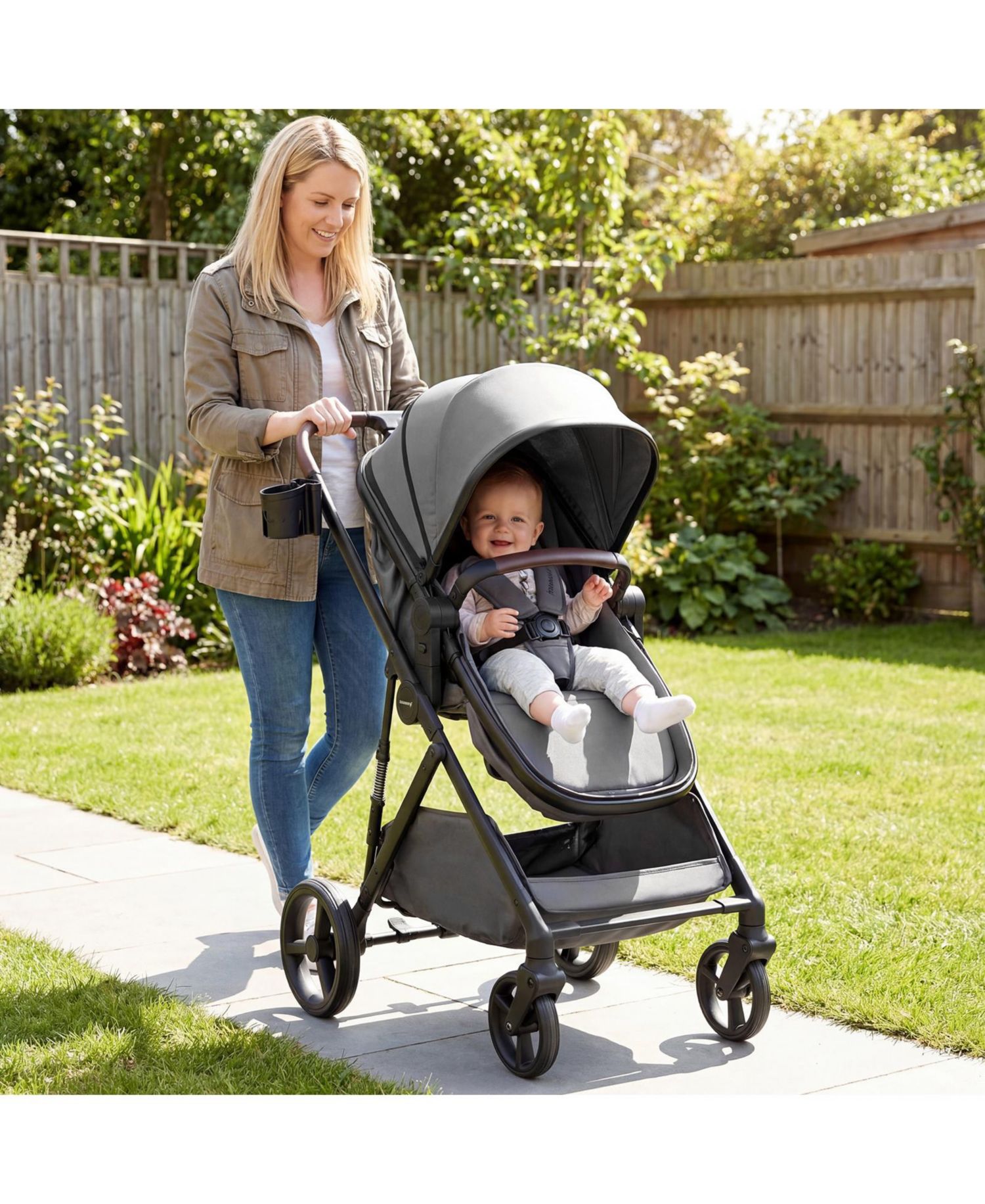 2 in 1 Baby Stroller with Bassinet Mode with Reversible Seat Adjustable Canopy