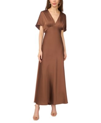 Women's V-Neck Dolman Sleeve Maxi Dress