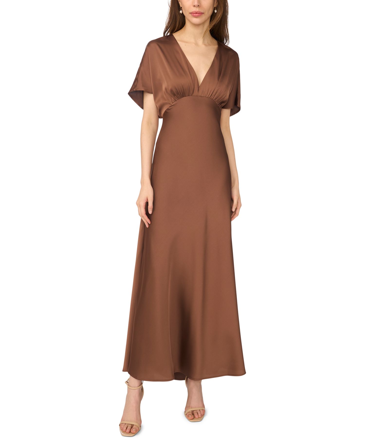 Women's V-Neck Dolman-Sleeve Maxi Dress