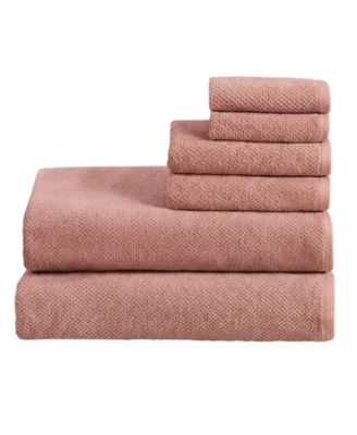  Luxury Cotton Textured 6pieces  Bath Sheet Set
