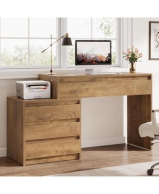 Computer Desk with 5 Drawers, Executive Home Office Desk, Study Writing Workstation