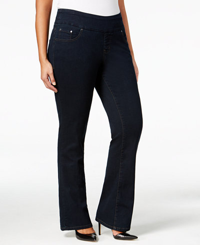 JAG Petite Plus Size Paley Pull-On Bootcut Jeans
