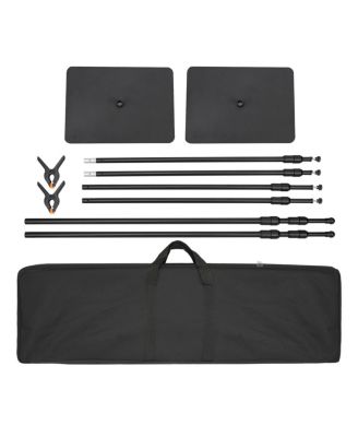 10ft Pipe and Drape Kit - Heavy Duty Backdrop Stand, Carbon Steel Base, 6 Clamps, Carry Bag, for Wedding Party Event Photography