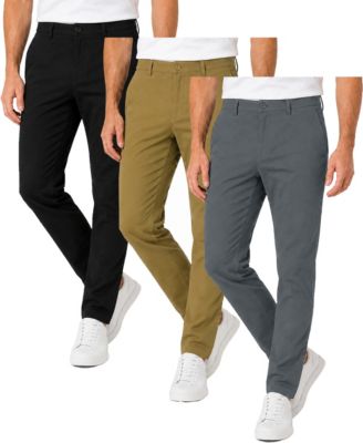 Men's Woven Stretch Slim-Fit Pants, 3-Pack