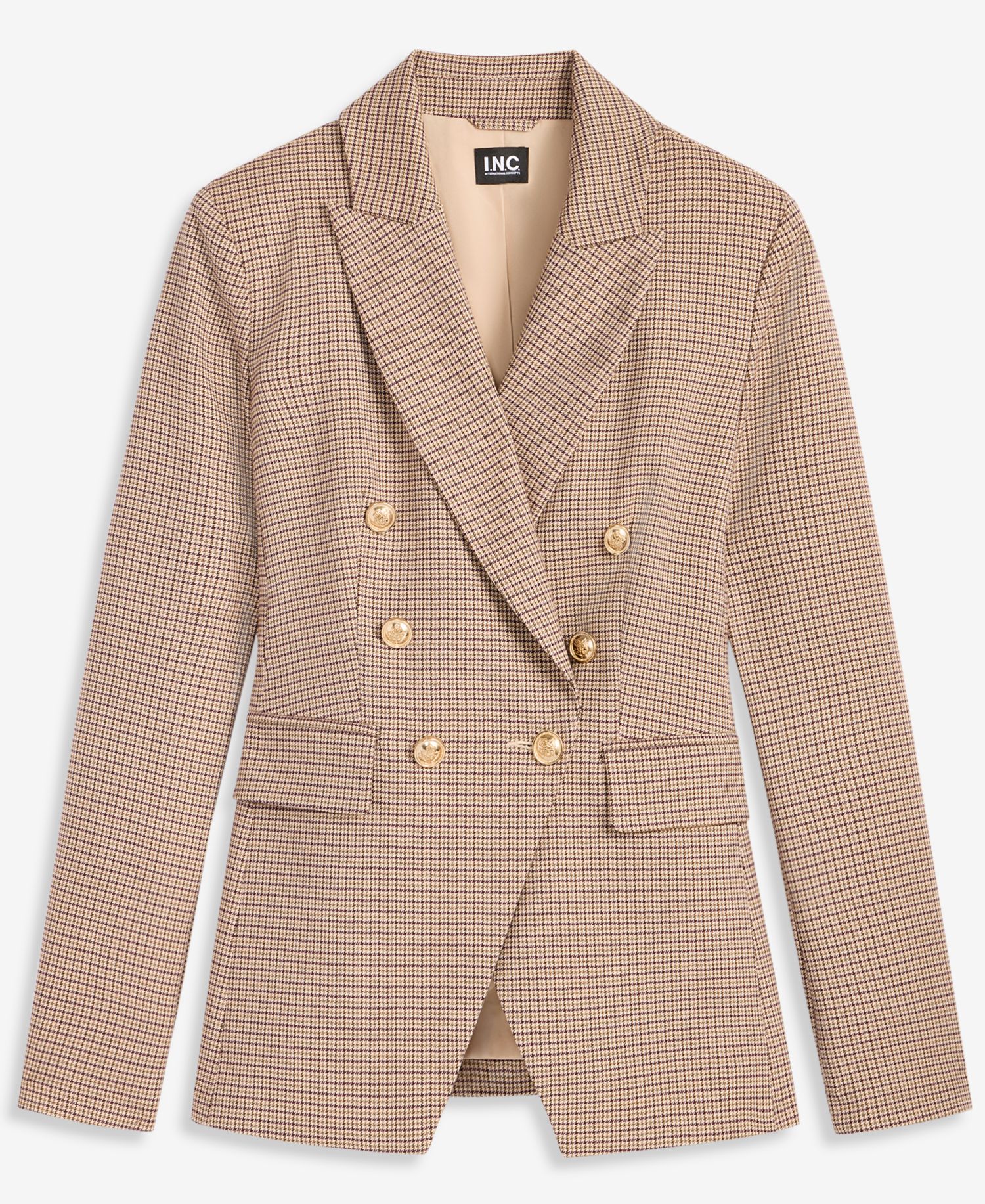 Women's Double-Breasted Houndstooth Blazer