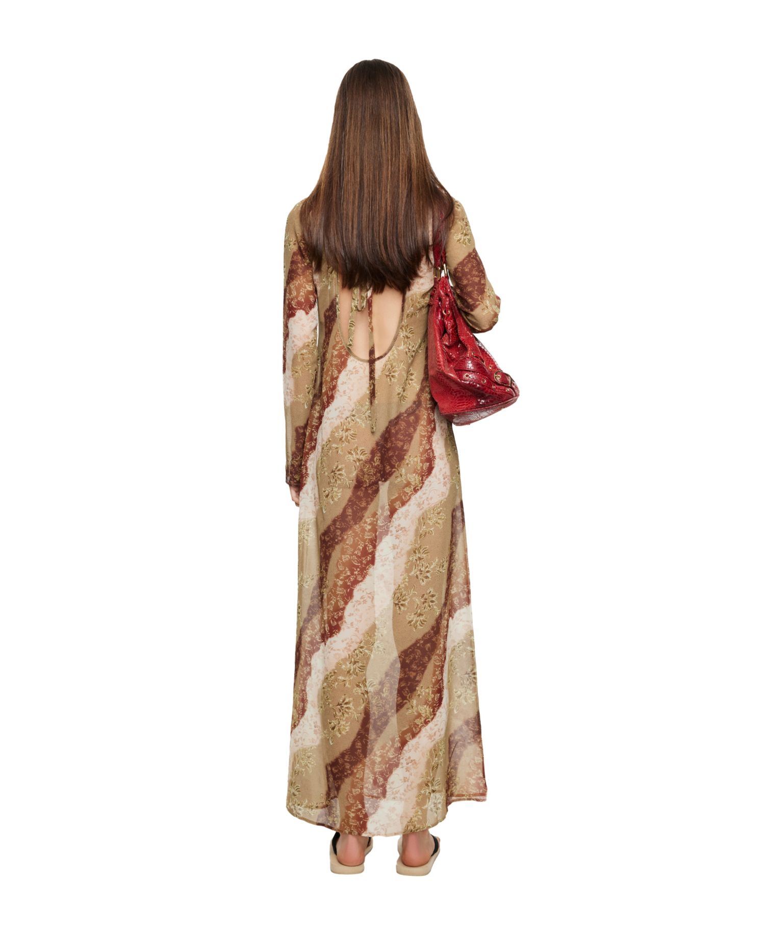 Women's Pacific Long-Sleeve Tie-Back Maxi Dress